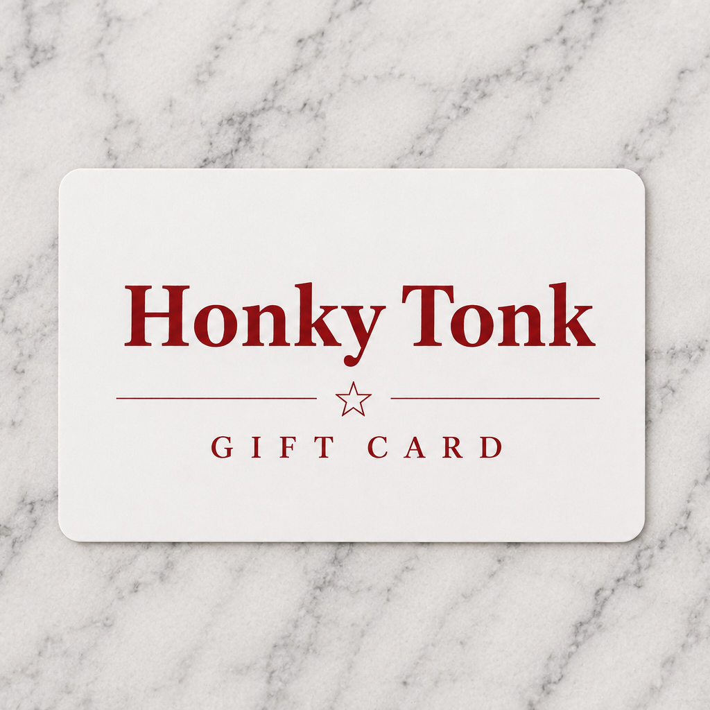 Honky Tonk gift card on a marble surface