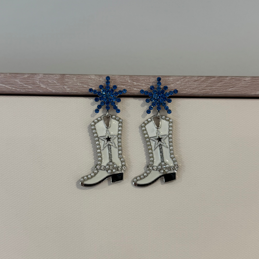 Pearl Boot Earrings - White
