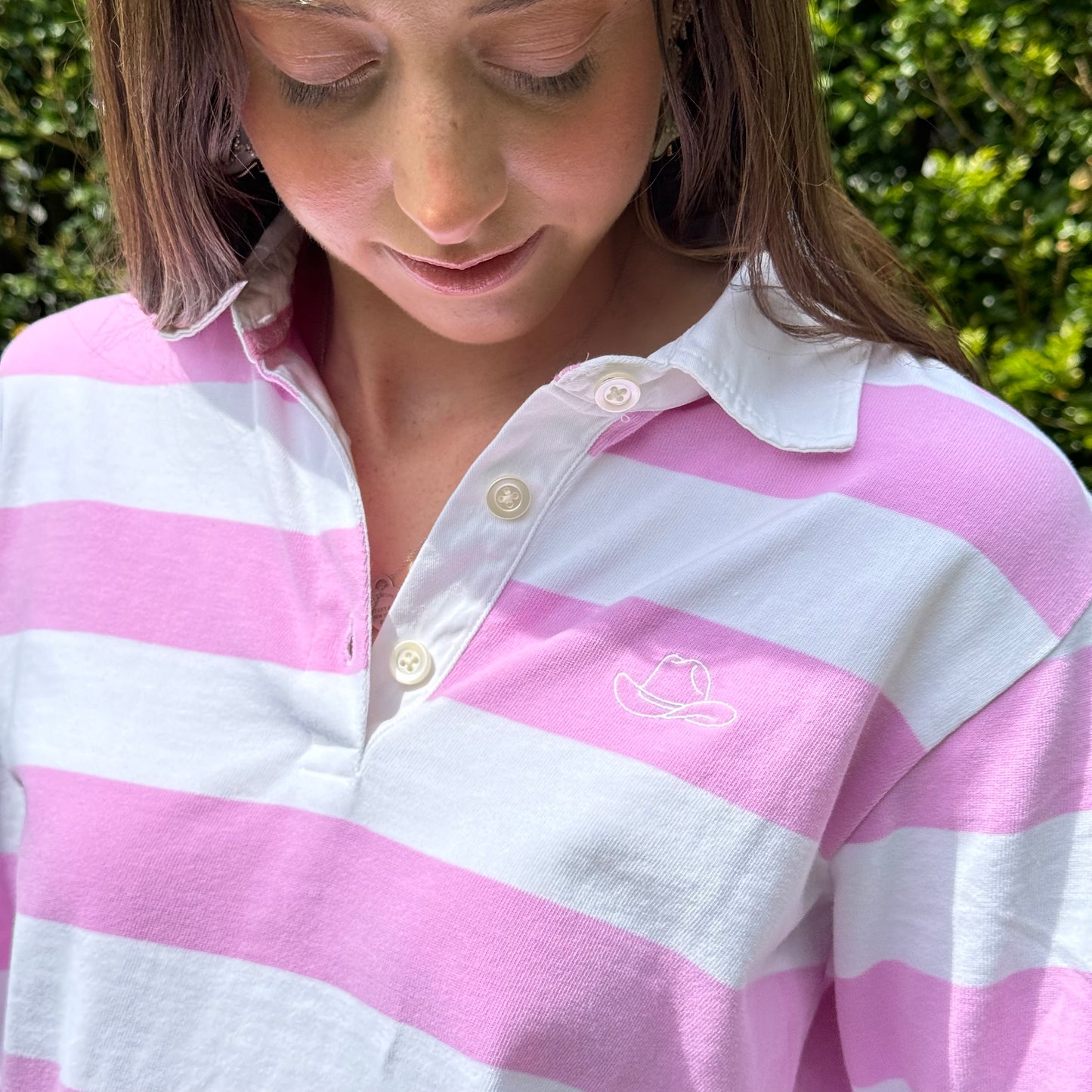 Women's Stripe Rugby - Pink