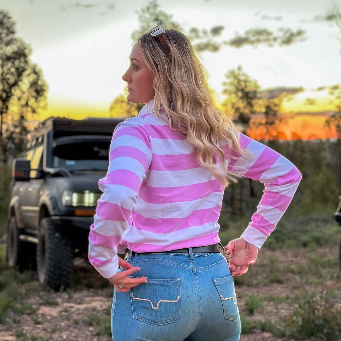 Stripe Rugby Jersey - Pink