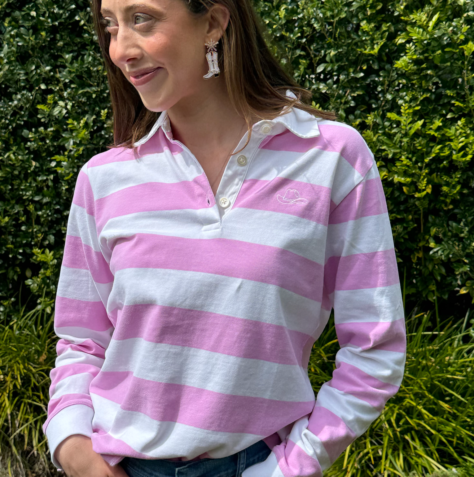 Stripe Rugby Jersey - Pink
